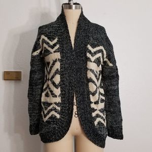 Fair Isle Knit Open Cardigan Size S/M